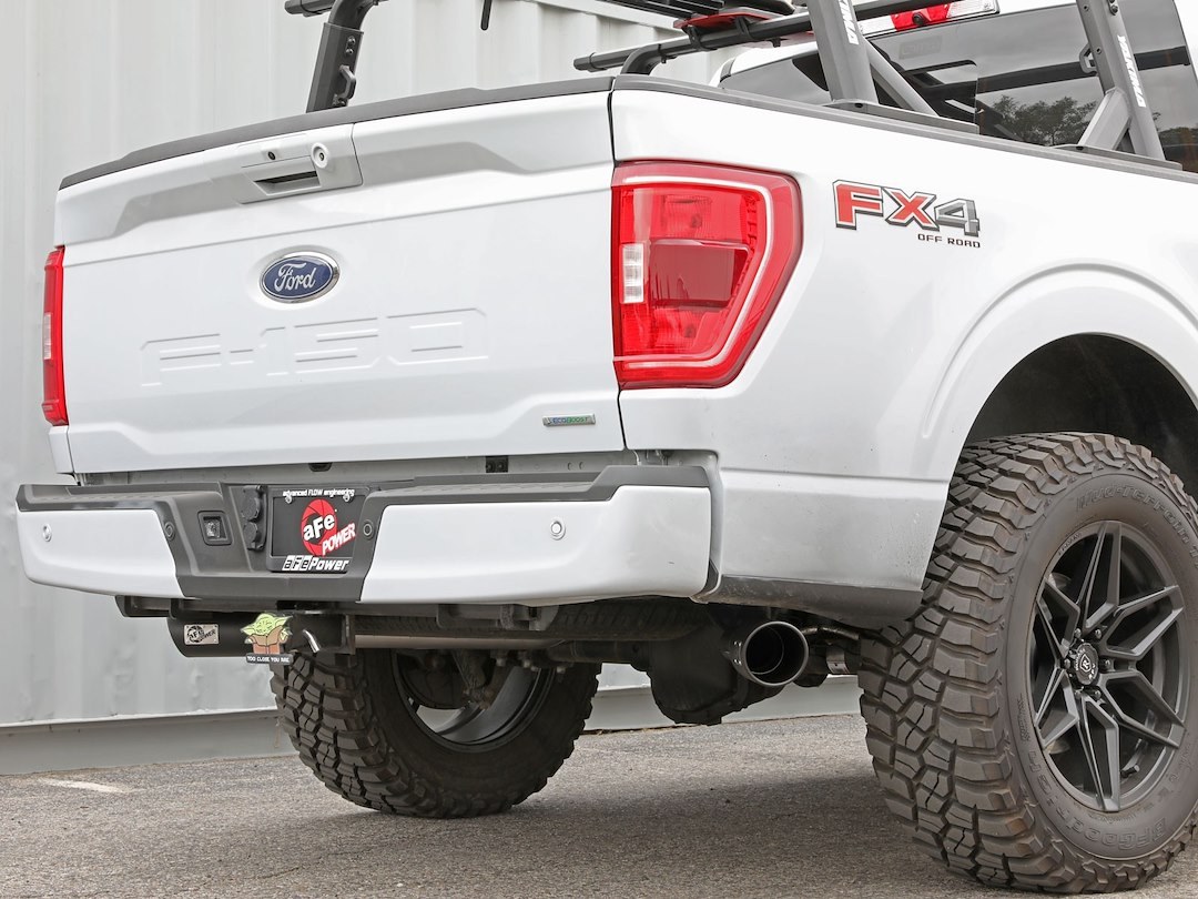 aFe Power Exhaust System Kit, Vulcan Cat-Back System, Stainless Steel, With Muffler, 3 Inch Pipe Diameter, Single Exhaust with Dual Exit – 49-33126-B