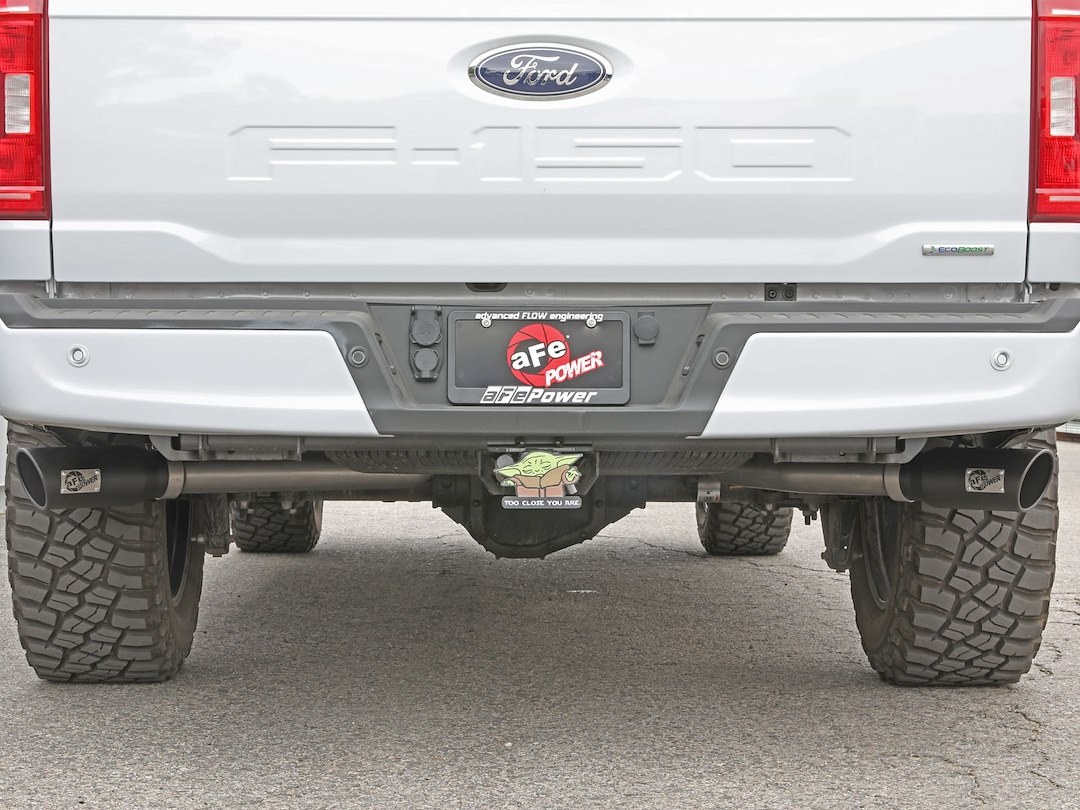 aFe Power Exhaust System Kit, Vulcan Cat-Back System, Stainless Steel, With Muffler, 3 Inch Pipe Diameter, Single Exhaust with Dual Exit – 49-33126-B