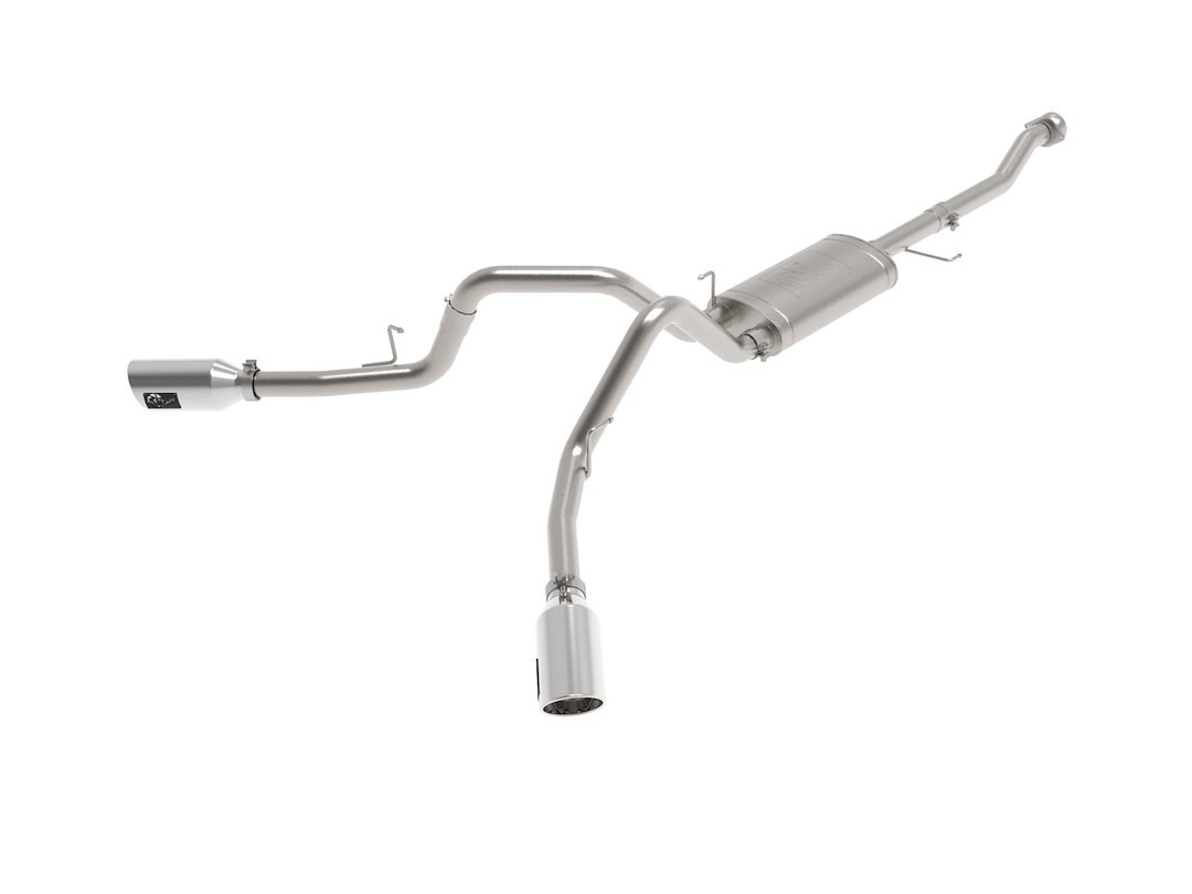 aFe Power Exhaust System Kit, Vulcan Cat-Back System, Stainless Steel, With Muffler, 3 Inch Pipe Diameter, Single Exhaust with Dual Exit – 49-33126-P