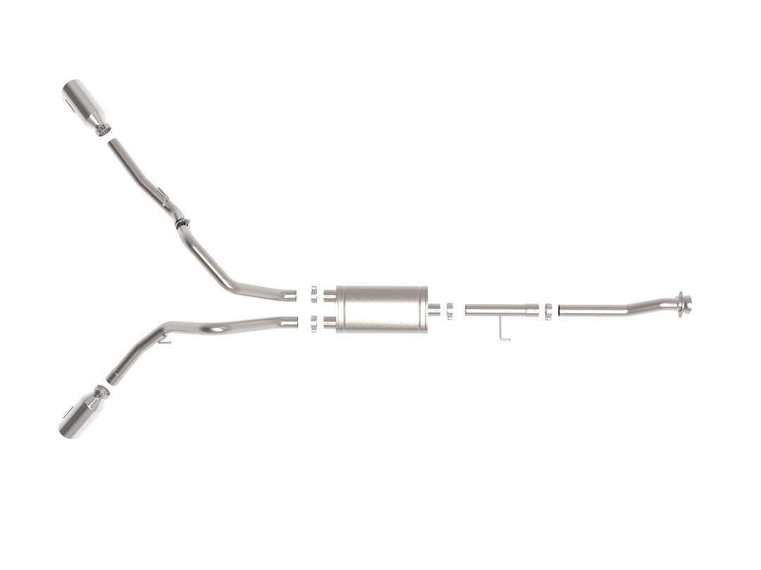 aFe Power Exhaust System Kit, Vulcan Cat-Back System, Stainless Steel, With Muffler, 3 Inch Pipe Diameter, Single Exhaust with Dual Exit – 49-33126-P