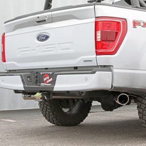 aFe Power Exhaust System Kit, Vulcan Cat-Back System, Stainless Steel, With Muffler, 3 Inch Pipe Diameter, Single Exhaust with Dual Exit – 49-33126-P