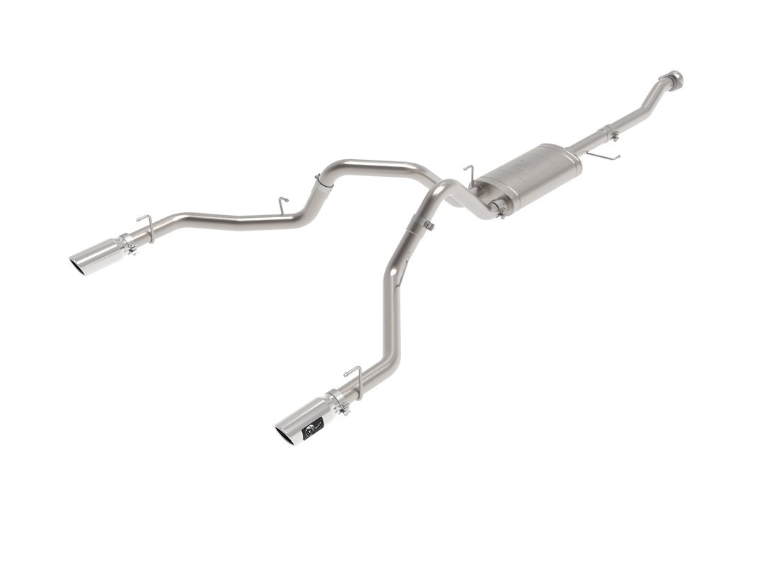 aFe Power Exhaust System Kit, Vulcan Cat-Back System, Stainless Steel, With Muffler, 3 Inch Pipe Diameter, Single Exhaust with Dual Exit – 49-33127-P
