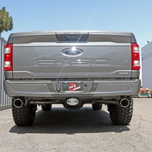 aFe Power Exhaust System Kit, Vulcan Cat-Back System, Stainless Steel, With Muffler, 3 Inch Pipe Diameter, Single Exhaust with Dual Exit – 49-33127-P