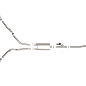 aFe Power Exhaust System Kit, Gemini Xv Cat-Back System, Stainless Steel, With Muffler, 3 Inch Pipe Diameter – 49-33129-P