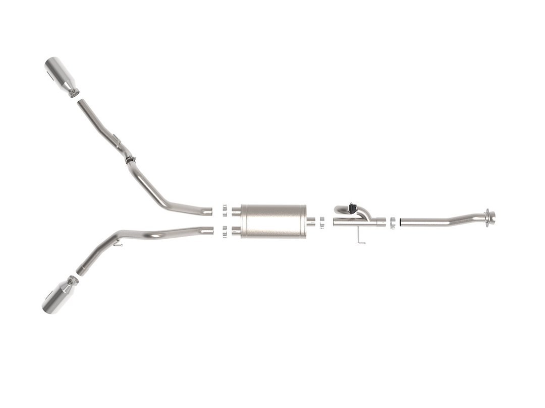 aFe Power Exhaust System Kit, Gemini Xv Cat-Back System, Stainless Steel, With Muffler, 3 Inch Pipe Diameter – 49-33129-P