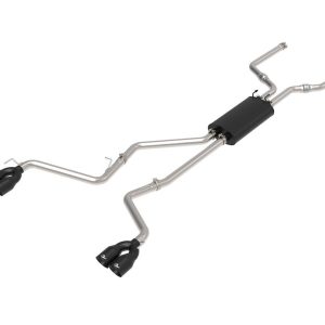 aFe Power Exhaust System Kit, Mach Force Xp Cat Back System, Stainless Steel, With Muffler, 2-1/2 Inch Diameter Pipe, Dual Exit – 49-33139-B