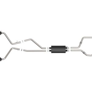 aFe Power Exhaust System Kit, Mach Force Xp Cat Back System, Stainless Steel, With Muffler, 2-1/2 Inch Diameter Pipe, Dual Exit – 49-33139-B