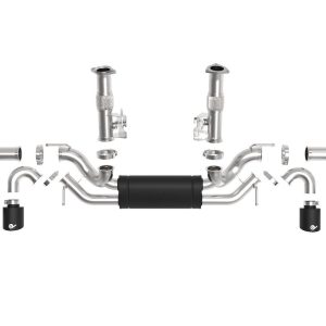 aFe Power Exhaust System Kit, Mach Force Xp Cat Back System, Stainless Steel, With Muffler, 3 Inch to 2-1/2 Inch Diameter Pipe – 49-34127-B