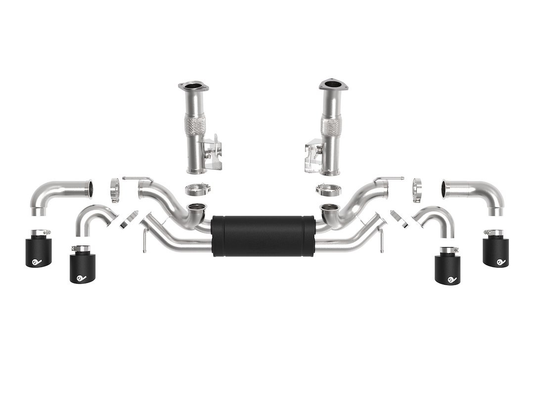 aFe Power Exhaust System Kit, Mach Force Xp Cat Back System, Stainless Steel, With Muffler, 3 Inch to 2-1/2 Inch Diameter Pipe – 49-34127-B