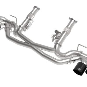 aFe Power Exhaust System Kit, Mach Force Xp Cat Back System, Stainless Steel, Without Muffler, 3 Inch to 2-1/2 Inch Diameter Pipe – 49-34127NM-B