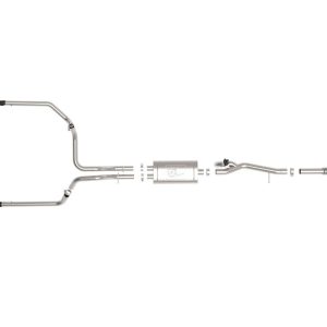 aFe Power Exhaust System Kit, Gemini Xv Cat-Back System, Stainless Steel, With Muffler, 3 Inch to 2-1/2 Inch, Pipe Diameter – 49-34139-B