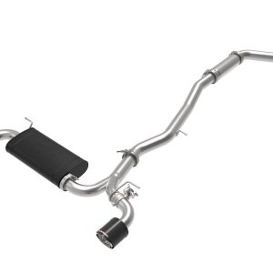 aFe Power Exhaust System Kit, Takeda Cat Back System, 304 Stainless Steel, With Muffler, 3 Inch to Dual 2-1/2 Inch Pipe Diameter – 49-36043-C