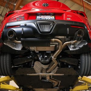 aFe Power Exhaust System Kit, Takeda Cat Back System, 304 Stainless Steel, With Muffler, 3 Inch to Dual 2-1/2 Inch Pipe Diameter – 49-36043-C