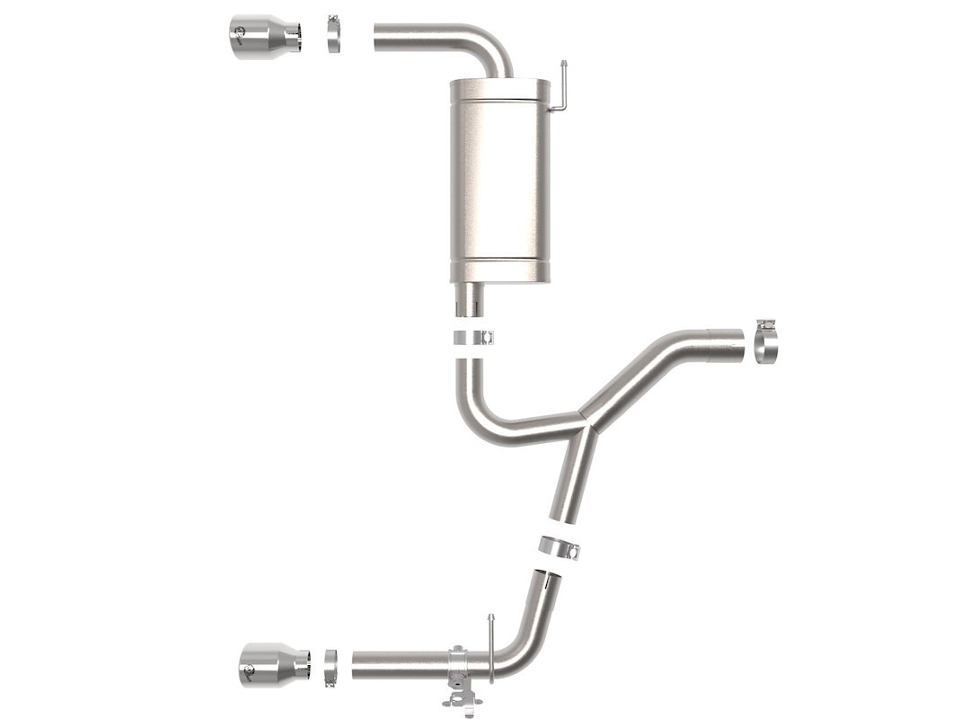 aFe Power Exhaust System Kit, Mach Force Xp Cat Back System, Stainless Steel, With Mufflers, 3 Inch to 2-1/2 Inch Diameter Pipe – 49-36349-P