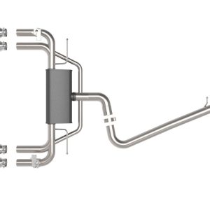 aFe Power Exhaust System Kit, Mach Force Xp Cat Back System, Stainless Steel, With Muffler, 3 Inch to 2-1/2 Inch Pipe Diameter – 49-36442-P