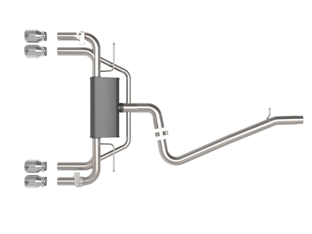 aFe Power Exhaust System Kit, Mach Force Xp Cat Back System, Stainless Steel, With Muffler, 3 Inch to 2-1/2 Inch Pipe Diameter – 49-36442-P