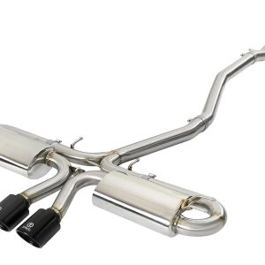 aFe Power Exhaust System Kit, Takeda Cat Back System, 304 Stainless Steel, With Mufflers, 3 Inch to 2-1/2 Inch Pipe Diameter – 49-36618-B