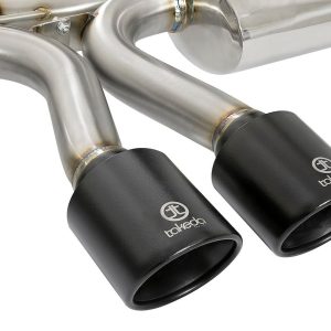 aFe Power Exhaust System Kit, Takeda Cat Back System, 304 Stainless Steel, With Mufflers, 3 Inch to 2-1/2 Inch Pipe Diameter – 49-36618-B