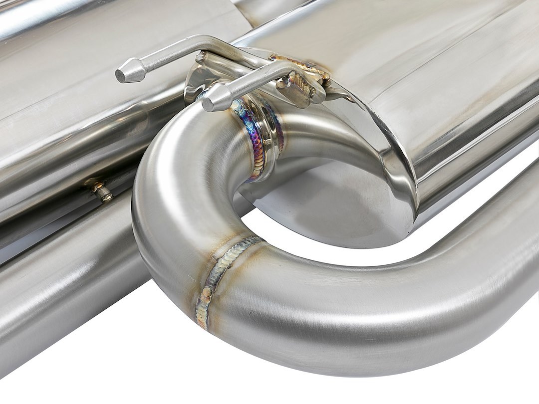 aFe Power Exhaust System Kit, Takeda Cat Back System, 304 Stainless Steel, With Mufflers, 3 Inch to 2-1/2 Inch Pipe Diameter – 49-36618-B