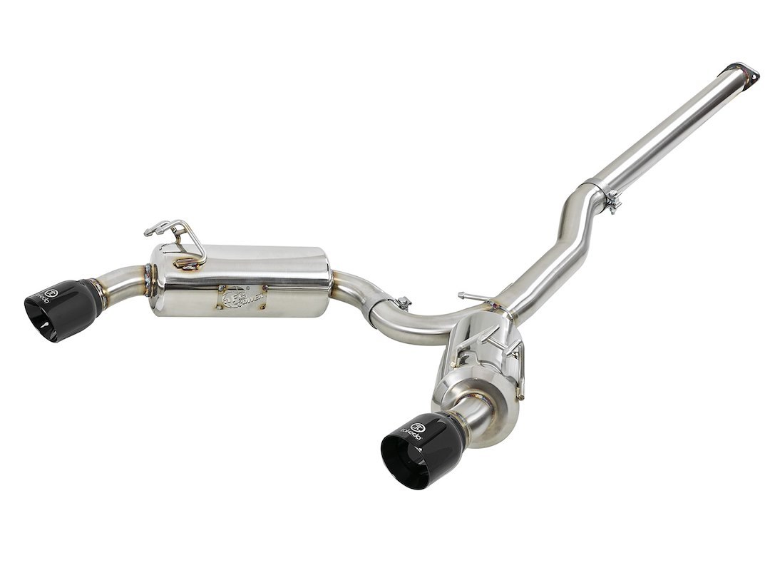 aFe Power Exhaust System Kit, Takeda Cat Back System, 304 Stainless Steel, With Mufflers, 3 Inch Pipe Diameter – 49-36701-B