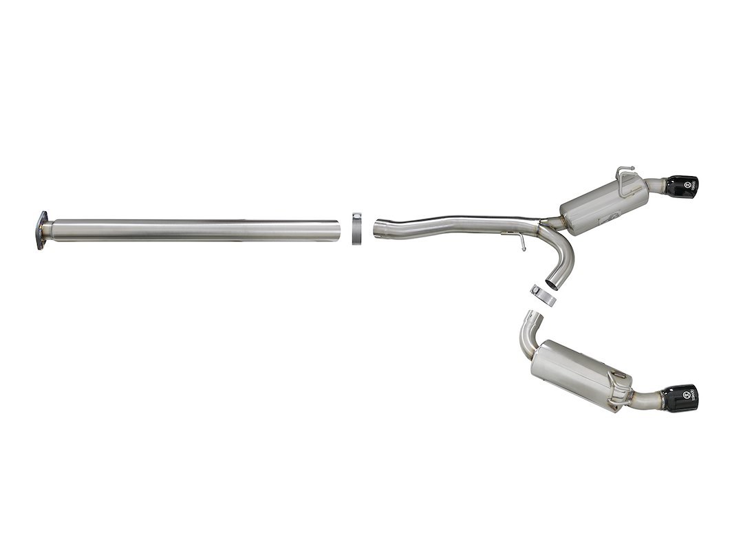 aFe Power Exhaust System Kit, Takeda Cat Back System, 304 Stainless Steel, With Mufflers, 3 Inch Pipe Diameter – 49-36701-B