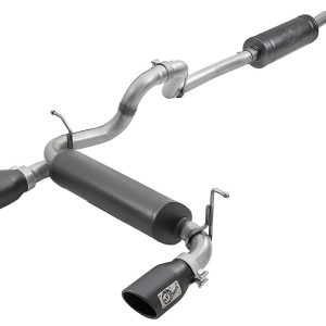 aFe Power Exhaust System Kit, Rebel Cat-Back System, 304 Stainless Steel, With Mufflers, 2-1/2 Inch Pipe Diameter – 49-38066-B