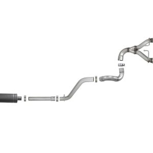 aFe Power Exhaust System Kit, Rebel Cat-Back System, 304 Stainless Steel, With Muffler, 2-1/2 Inch Pipe Diameter – 49-38073-P