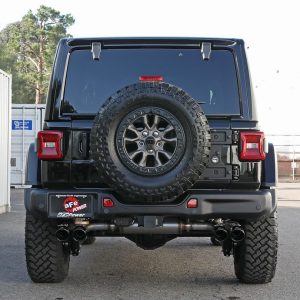 aFe Power Exhaust System Kit, Vulcan Cat-Back System, Stainless Steel, With Muffler, 3 Inch to 3-1/2 Inch Pipe Diameter – 49-38098-B