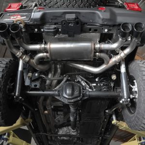 aFe Power Exhaust System Kit, Vulcan Cat-Back System, Stainless Steel, With Muffler, 3 Inch to 3-1/2 Inch Pipe Diameter – 49-38098-B
