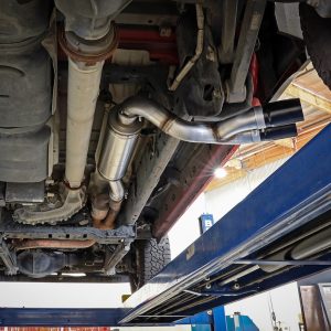 aFe Power Exhaust System Kit, Rebel Cat-Back System, Stainless Steel, With Muffler, 3-1/2 Inch Pipe Diameter – 49-42082-B
