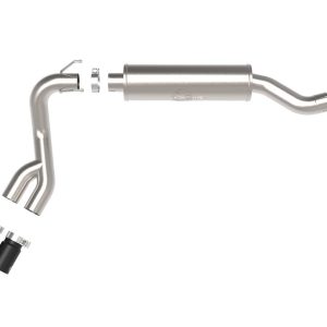 aFe Power Exhaust System Kit, Rebel Cat-Back System, Stainless Steel, With Muffler, 3-1/2 Inch Pipe Diameter – 49-42082-B