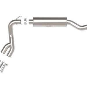 aFe Power Exhaust System Kit, Rebel Cat-Back System, Stainless Steel, With Muffler, 3-1/2 Inch Pipe Diameter – 49-42082-P
