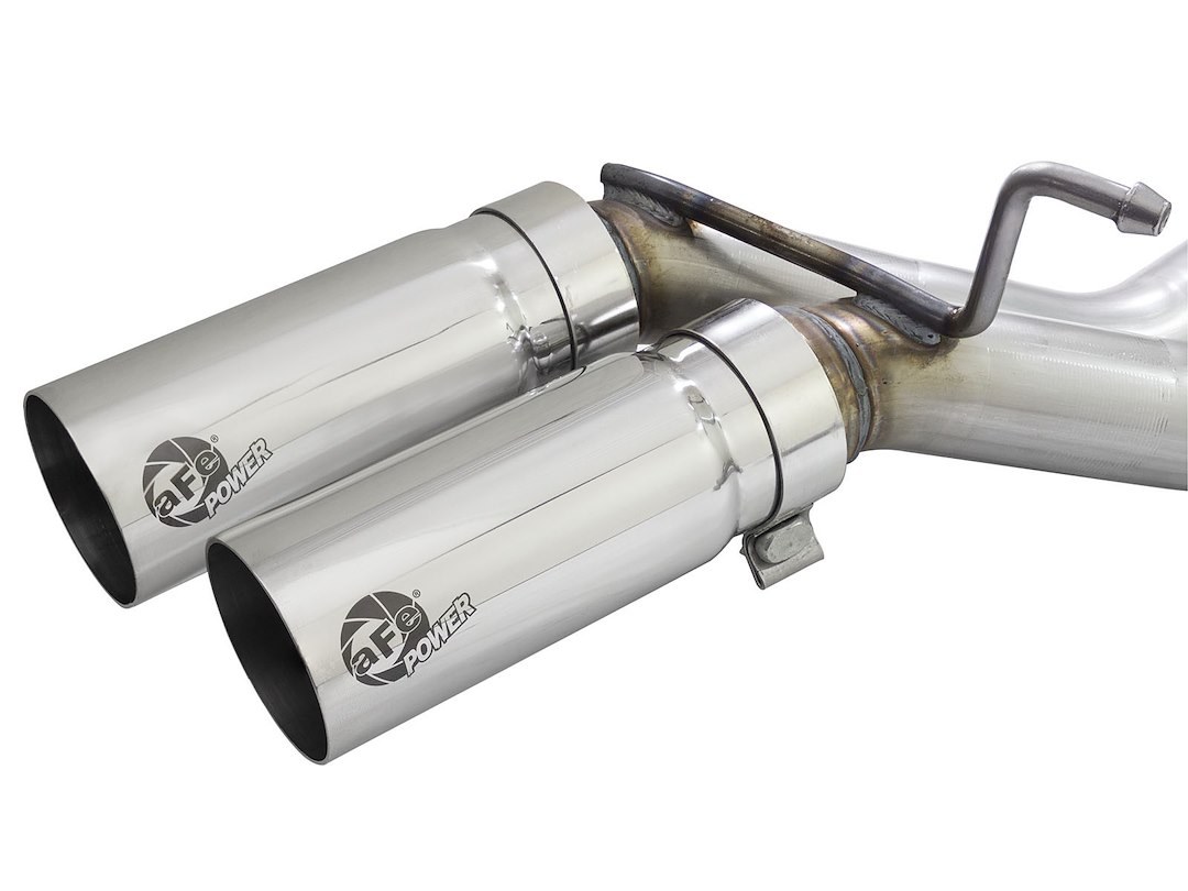 aFe Power Exhaust System Kit, Rebel Cat-Back System, Stainless Steel, With Muffler, 3 Inch to 2-1/2 Inch Pipe Diameter – 49-43128-P