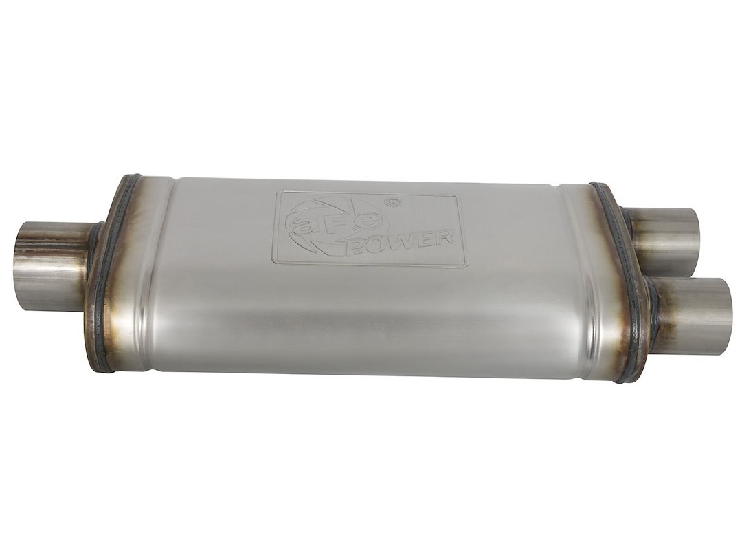 aFe Power Exhaust System Kit, Rebel Cat-Back System, Stainless Steel, With Muffler, 3 Inch to 2-1/2 Inch Pipe Diameter – 49-43128-P