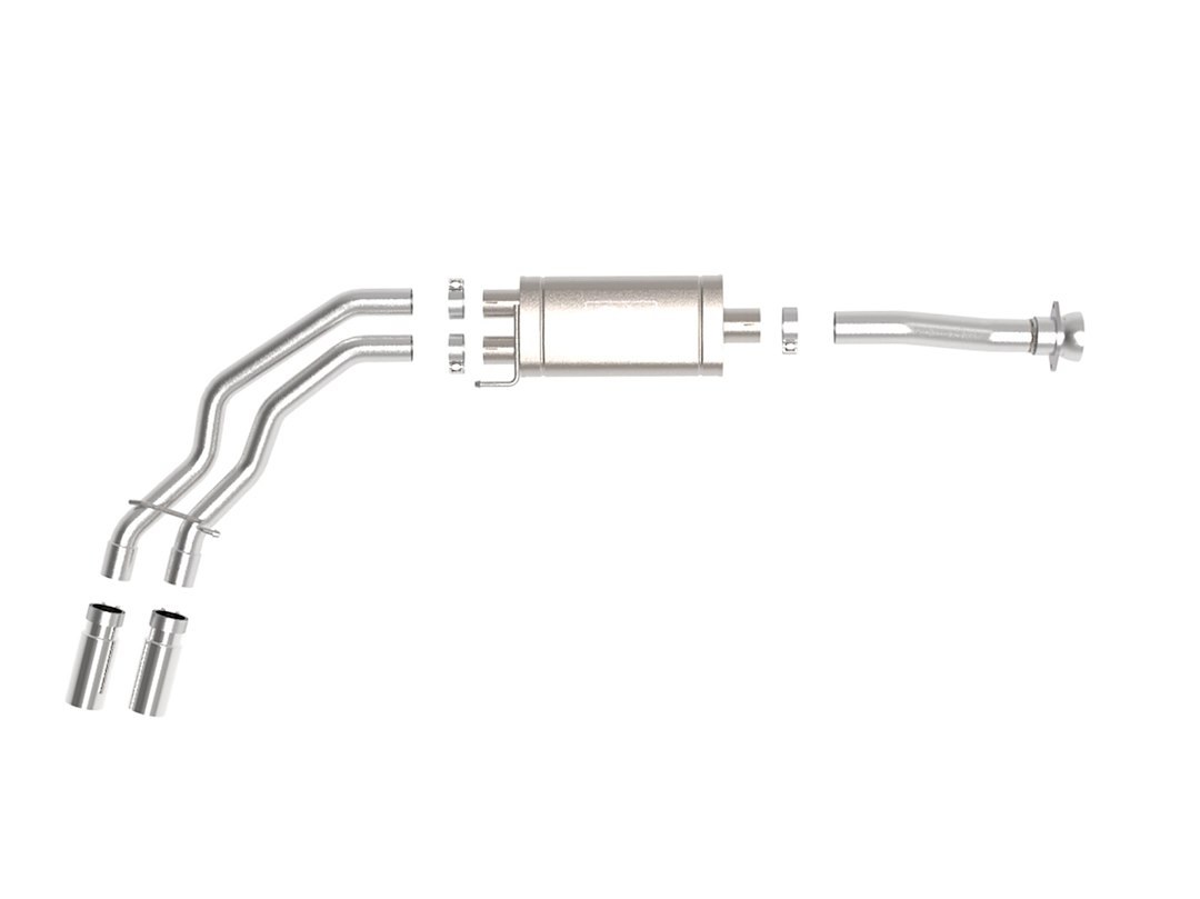 aFe Power Exhaust System Kit, Rebel Cat-Back System, Stainless Steel, With Muffler, 3 Inch to 2-1/2 Inch Pipe Diameter – 49-43128-P