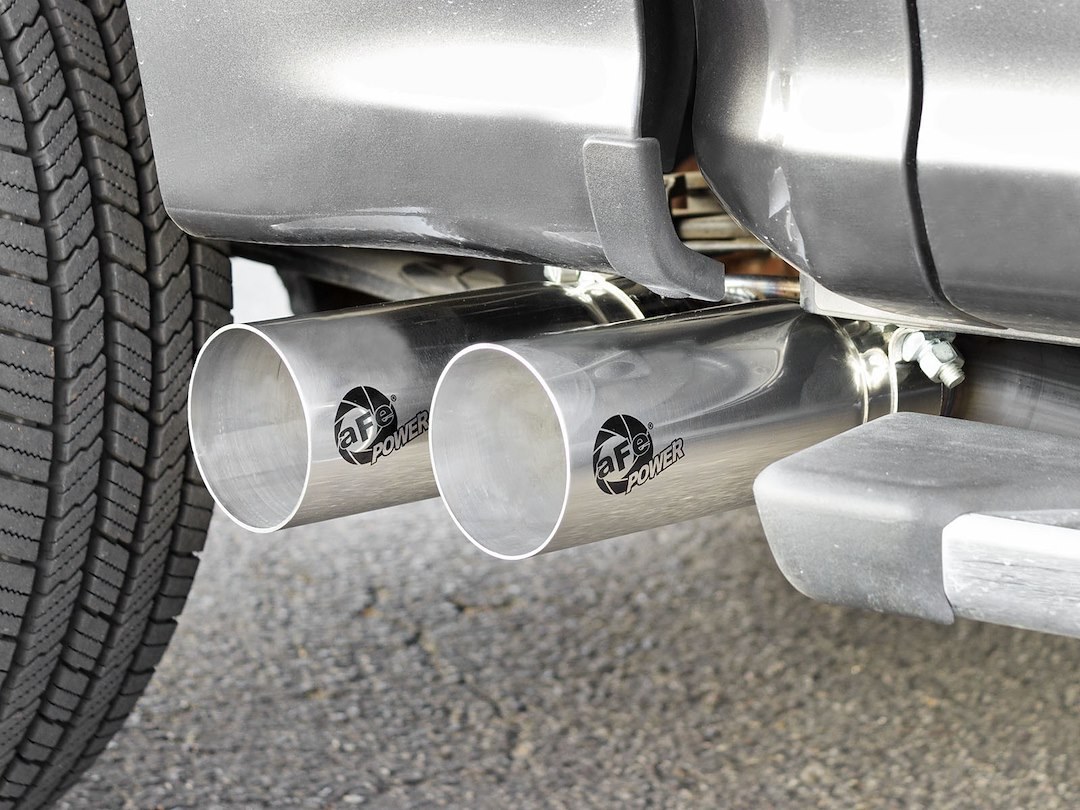 aFe Power Exhaust System Kit, Rebel Cat-Back System, Stainless Steel, With Muffler, 3 Inch to 2-1/2 Inch Pipe Diameter – 49-43128-P