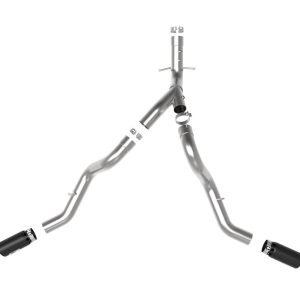 aFe Power Exhaust System Kit, Large Bore HD Diesel Particulate Filter (DPF) Back System, Stainless Steel, Without Muffler – 49-44126-B