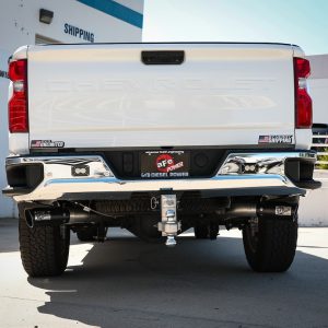 aFe Power Exhaust System Kit, Large Bore HD Diesel Particulate Filter (DPF) Back System, Stainless Steel, Without Muffler – 49-44126-B