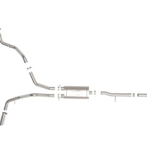 aFe Power Exhaust System Kit, Apollo Gt Cat-Back System, Stainless Steel, With Muffler, 3 Inch Pipe Diameter – 49-44134-P
