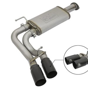 aFe Power Exhaust System Kit, Rebel Cat-Back System, Stainless Steel, With Muffler, 3 Inch Pipe Diameter – 49-46032-B