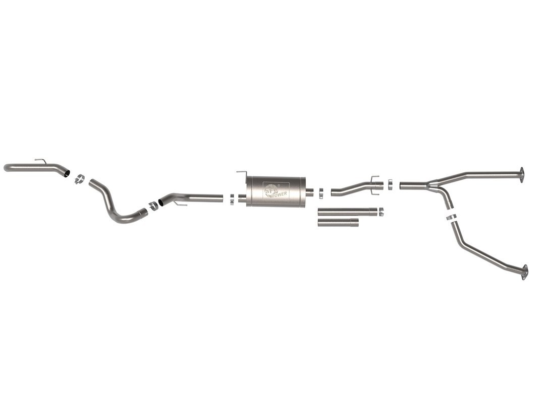 aFe Power Exhaust System Kit, Apollo Gt Cat-Back System, Stainless Steel, With Muffler, 2-1/2 Inch Pipe Diameter – 49-46062