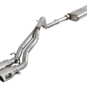 aFe Power Exhaust System Kit, Rebel Cat-Back System, Stainless Steel, With Muffler, 2-1/2 Inch Pipe Diameter – 49-48054-P