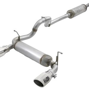 aFe Power Exhaust System Kit, Rebel Cat-Back System, 409 Stainless Steel, With Mufflers, 2-1/2 Inch Pipe Diameter – 49-48066-P