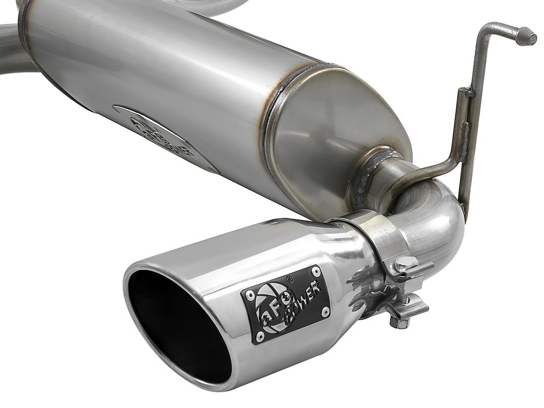 aFe Power Exhaust System Kit, Rebel Cat-Back System, 409 Stainless Steel, With Mufflers, 2-1/2 Inch Pipe Diameter – 49-48066-P