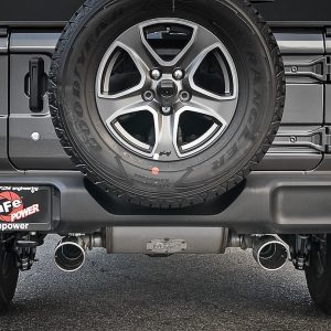 aFe Power Exhaust System Kit, Rebel Cat-Back System, 409 Stainless Steel, With Mufflers, 2-1/2 Inch Pipe Diameter – 49-48066-P