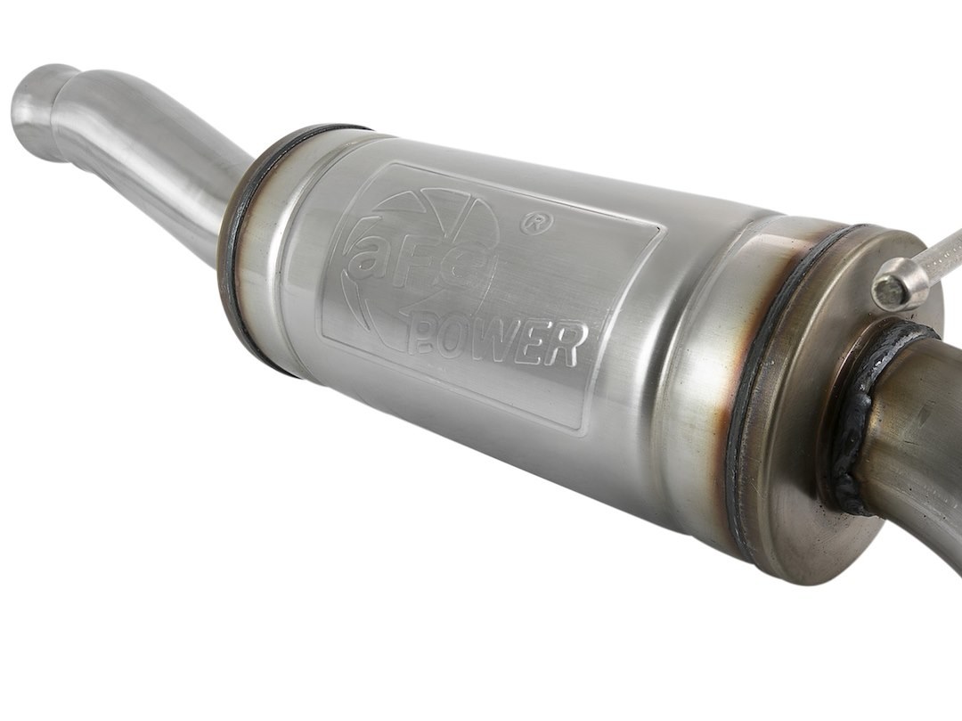 aFe Power Exhaust System Kit, Rock Basher Cat Back System, Stainless Steel, With Muffler, 3 Inch Pipe Diameter – 49-48074