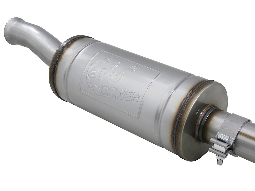 aFe Power Exhaust System Kit, Mach Force Xp Cat Back System, Stainless Steel, With 14 Inch Mufflers, 2-1/2 Inch Pipe Diameter – 49-48075