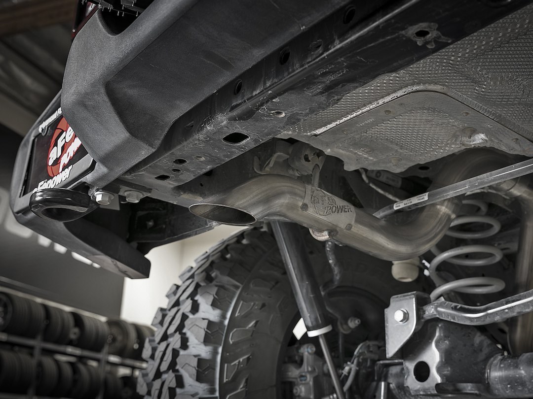aFe Power Exhaust System Kit, Mach Force Xp Cat Back System, Stainless Steel, With 14 Inch Mufflers, 2-1/2 Inch Pipe Diameter – 49-48075