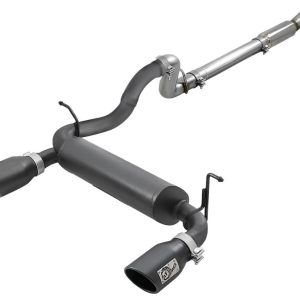 aFe Power Exhaust System Kit, Rebel Cat-Back System, 409 Stainless Steel, With Muffler, 3 Inch to 2-1/2 Inch Pipe Diameter – 49-48096-B