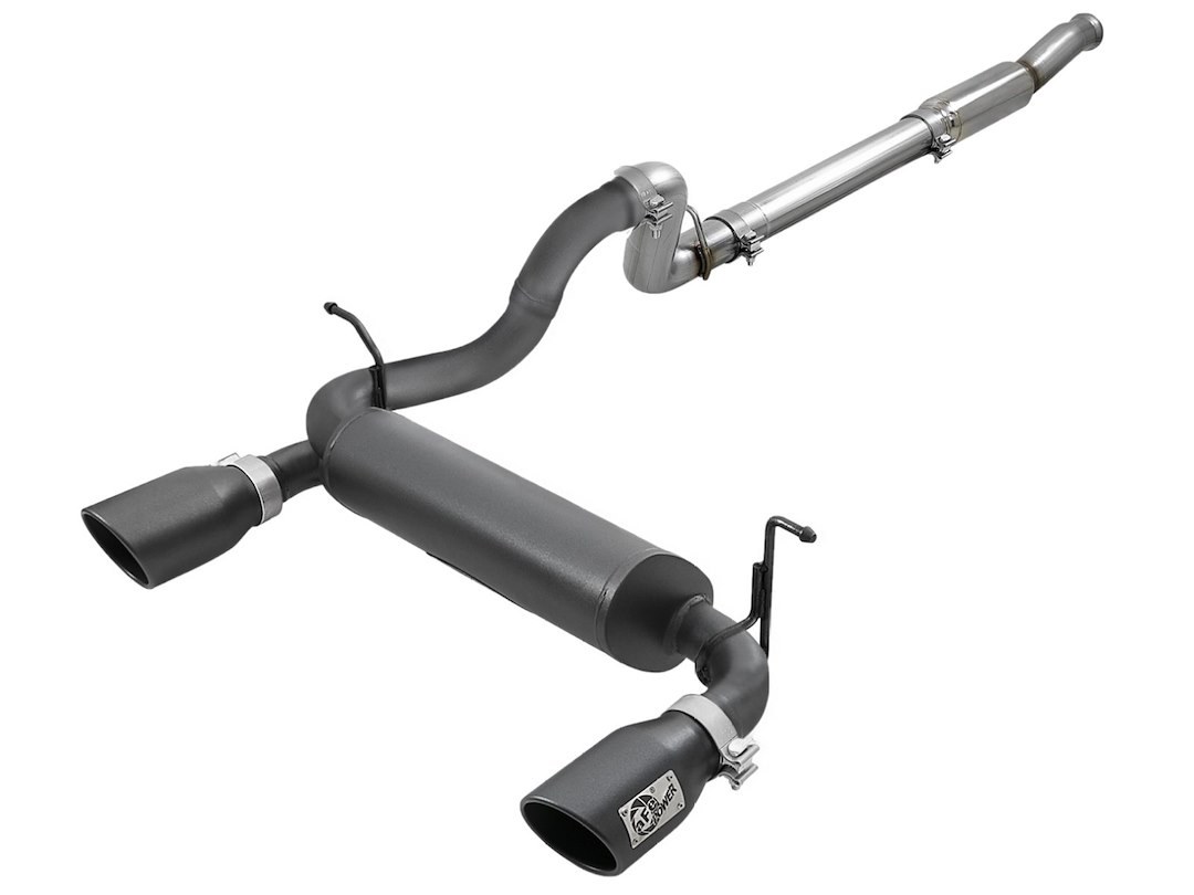 aFe Power Exhaust System Kit, Rebel Cat-Back System, 409 Stainless Steel, With Muffler, 3 Inch to 2-1/2 Inch Pipe Diameter – 49-48096-B